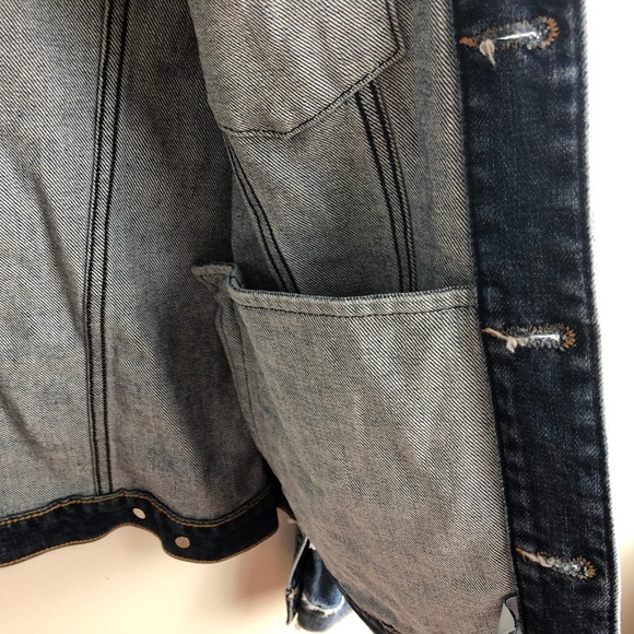 Hudson Jeans Jacket Embroidery Floral Roses Denim - Picture 6 of 8